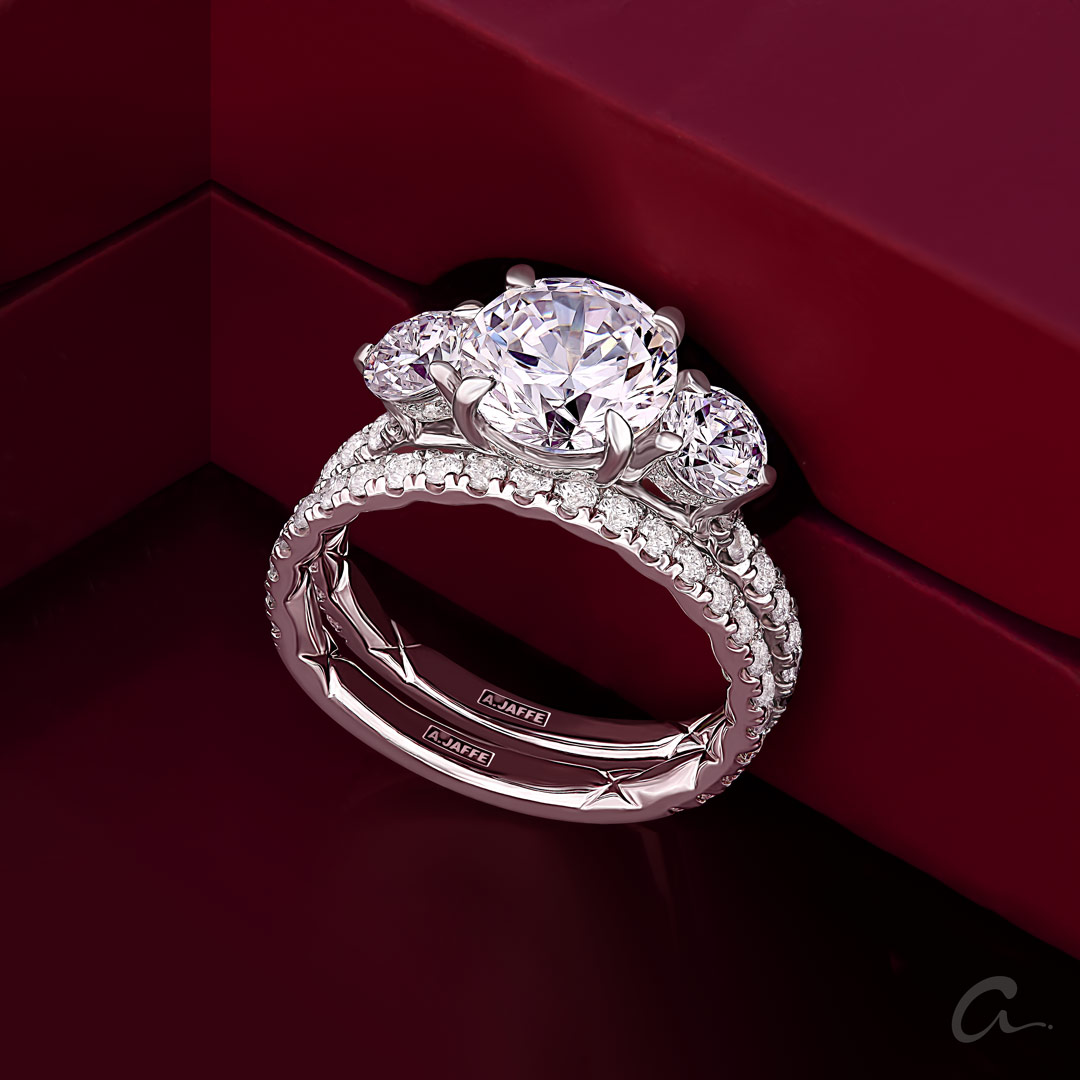 Three Stone Engagement Rings by A. JAFFE