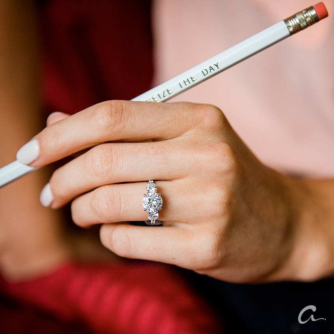Three Stone Engagement Rings by A. JAFFE