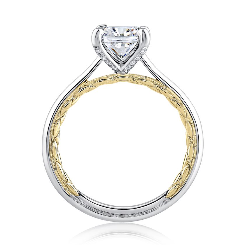 Classic Two Tone Princess Cut Diamond Engagement Ring